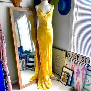 Yellow Gold Satin Formal Dress
